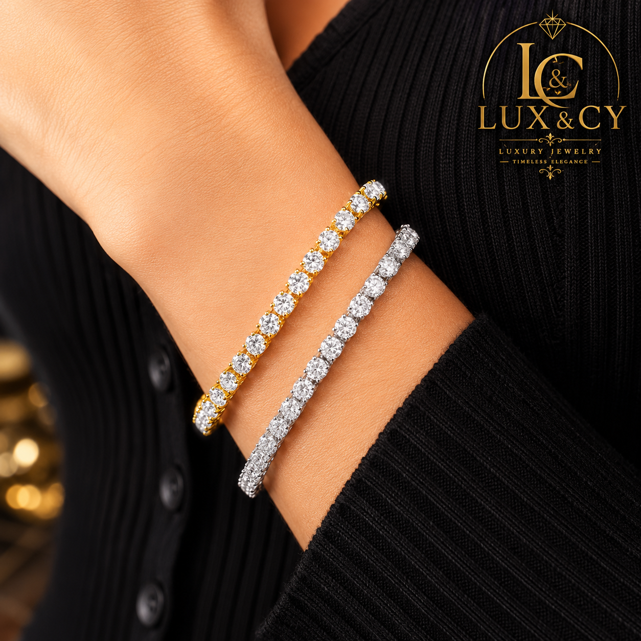 Moissanite Tennis Bracelet Sterling Silver 925 18K Gold Plated Unisex Women Men Luxury Certified
