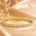 Moissanite Tennis Bracelet Sterling Silver 925 18K Gold Plated Unisex Women Men Luxury Certified