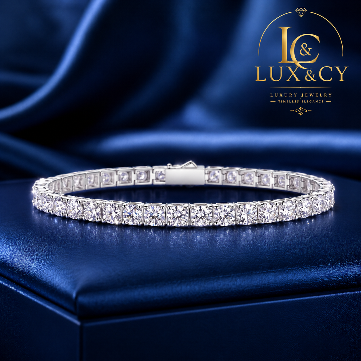 Moissanite Tennis Bracelet Sterling Silver 925 18K Gold Plated Unisex Women Men Luxury Certified