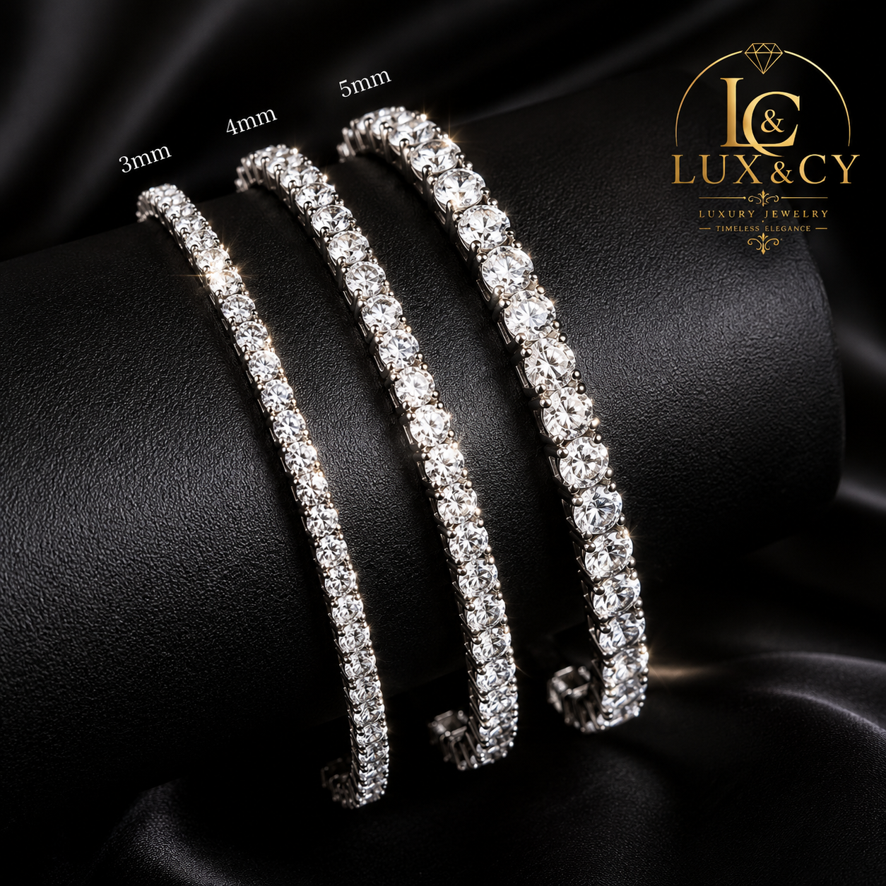 Moissanite Tennis Bracelet Sterling Silver 925 18K Gold Plated Unisex Women Men Luxury Certified