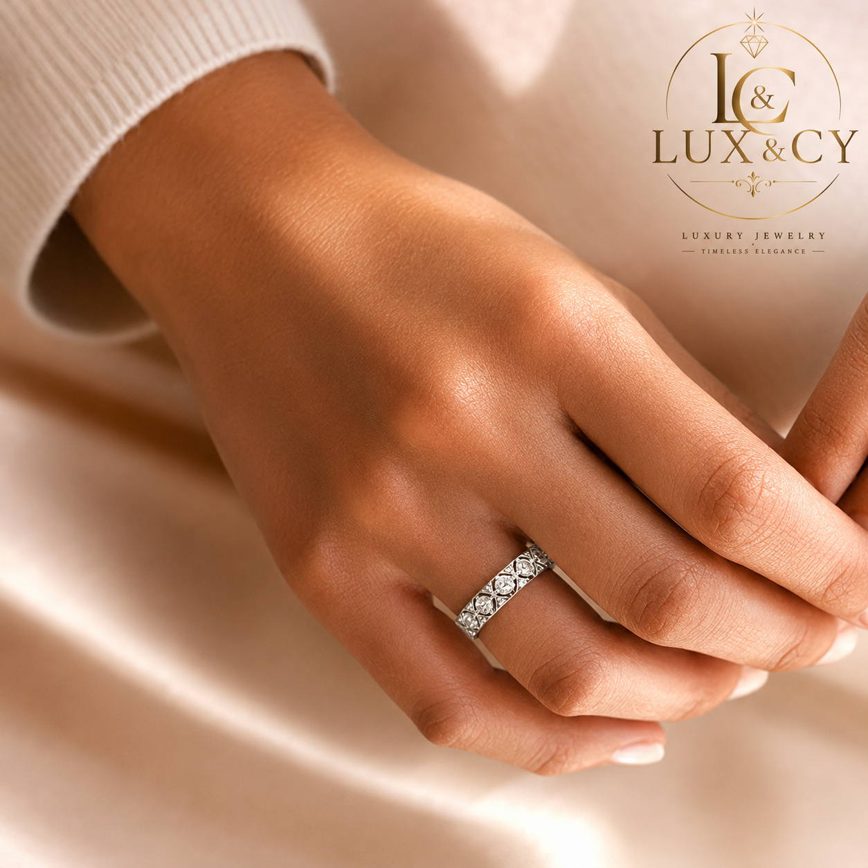 Bague Éternité Full Moissanite 1,32 Ct Certifiée D, Argent Sterling 925, Alliance Femme Luxe Intemporelle