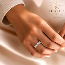 Bague Éternité Full Moissanite 1,32 Ct Certifiée D, Argent Sterling 925, Alliance Femme Luxe Intemporelle