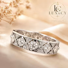 Bague Éternité Full Moissanite 1,32 Ct Certifiée D, Argent Sterling 925, Alliance Femme Luxe Intemporelle