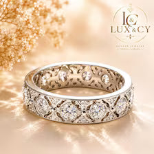 Bague Éternité Full Moissanite 1,32 Ct Certifiée D, Argent Sterling 925, Alliance Femme Luxe Intemporelle
