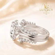 Ensemble Bagues Mariée Moissanite D VVS1, Coupe Émeraude Halo, Argent Sterling 925, Alliance Luxe 2 Pièces
