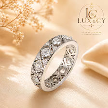 Bague Éternité Full Moissanite 1,32 Ct Certifiée D, Argent Sterling 925, Alliance Femme Luxe Intemporelle