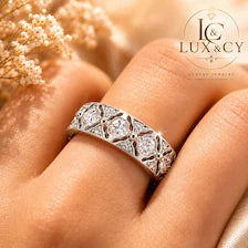 Bague Éternité Full Moissanite 1,32 Ct Certifiée D, Argent Sterling 925, Alliance Femme Luxe Intemporelle